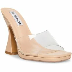 Hot Sale 💯 Steve Madden Lipa 👩 Womens Slip On Square Toe Heel 🩴 Sandals 🤩
