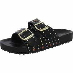 Best Sale ๐คฉ Steve Madden Teddy S ๐ฉ Womens Rhinestones Studded Footbed ๐ฉด Sandals ๐ฏ