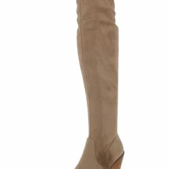 Best Pirce 👏 Steve Madden Claro 👩 Womens Pointed Toe Block Heel Over-The-Knee 🥾 Boots 🌟