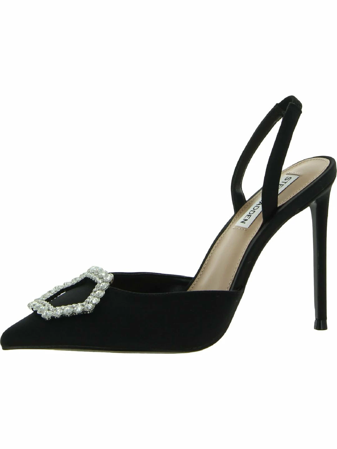 Cheapest 😉 Steve Madden Vionnet 👩 Womens Satin Rhinestone Slingback 👠 Heels 🎁