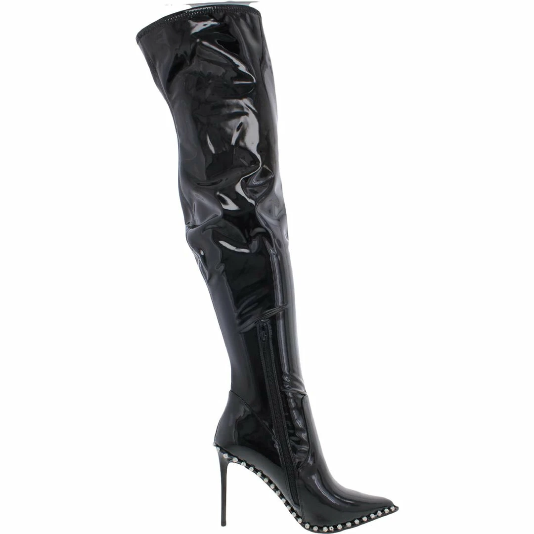 Buy ๐งจ Steve Madden Vyva ๐ฉ Womens Rhinestone Pointed Toe Over-The-Knee ๐ฅพ Boots ๐ - Image 2
