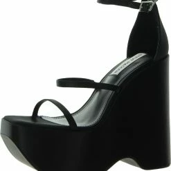 Best Pirce 👏 Steve Madden Varia 👩 Womens Satin Strappy Wedge 👠 Heels ✨