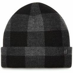 Budget ๐ Steve Madden Mens Check Print Fitted Beanie Hat โจ
