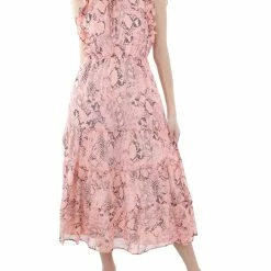 Best deal 🌟 Steve Madden 👩 Womens Snake Print Ruffled Midi 👗 Dress 😍