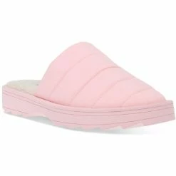 Deals 🔔 Steve Madden Chex 👩 Womens Quilted Faux Fur Lined Slide Slippers 🔔