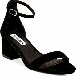 Best Sale โค๏ธ Steve Madden Ireneew ๐ฉ Womens Suede Ankle Strap Heel ๐ฉด Sandals ๐