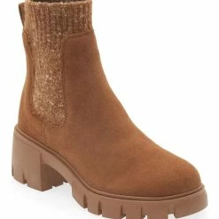 Best deal 😍 Steve Madden Hayle Platform Chelsea Boot in Chestnut Suede 🔔