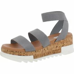 Budget 👍 Steve Madden Bandi 👩 Womens Ankle Strap Cork Wedge 🩴 Sandals 🌟