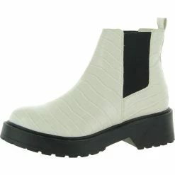 Outlet 🔥 Steve Madden Tyclone 👩 Womens Leather Slip-On Ankle 🥾 Boots ✔️