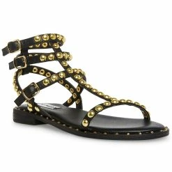 Best deal 🎉 Steve Madden Tashia 👩 Womens Faux Leather Padded Insole Gladiator 🩴 Sandals 🛒