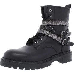 Best Pirce 🔔 Steve Madden Captain 👩 Womens Leather Ankle Combat 🥾 Boots ⭐