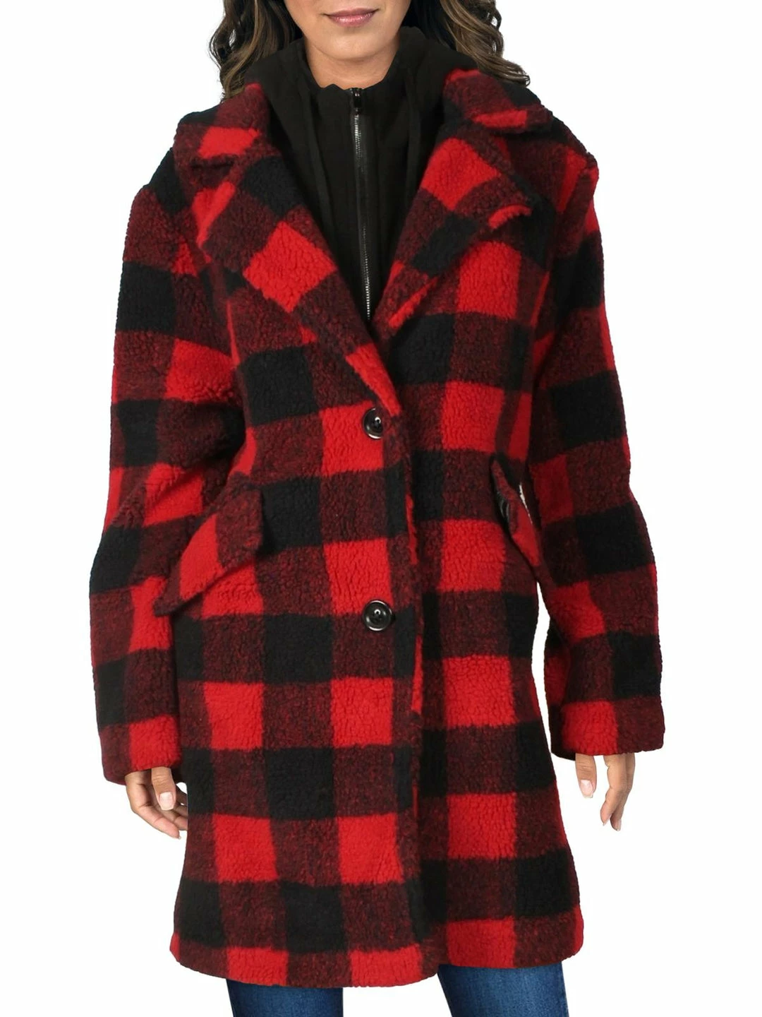 Deals 👍 Steve Madden 👩 Womens Faux Fur Midi Teddy 🧥 Coat 💯
