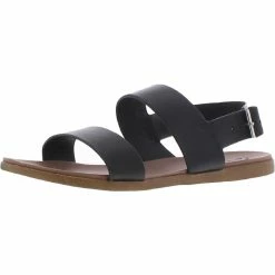 Best Sale ✔️ Steve Madden Daja 👩 Womens Leather Slingback Flat 🩴 Sandals 🧨