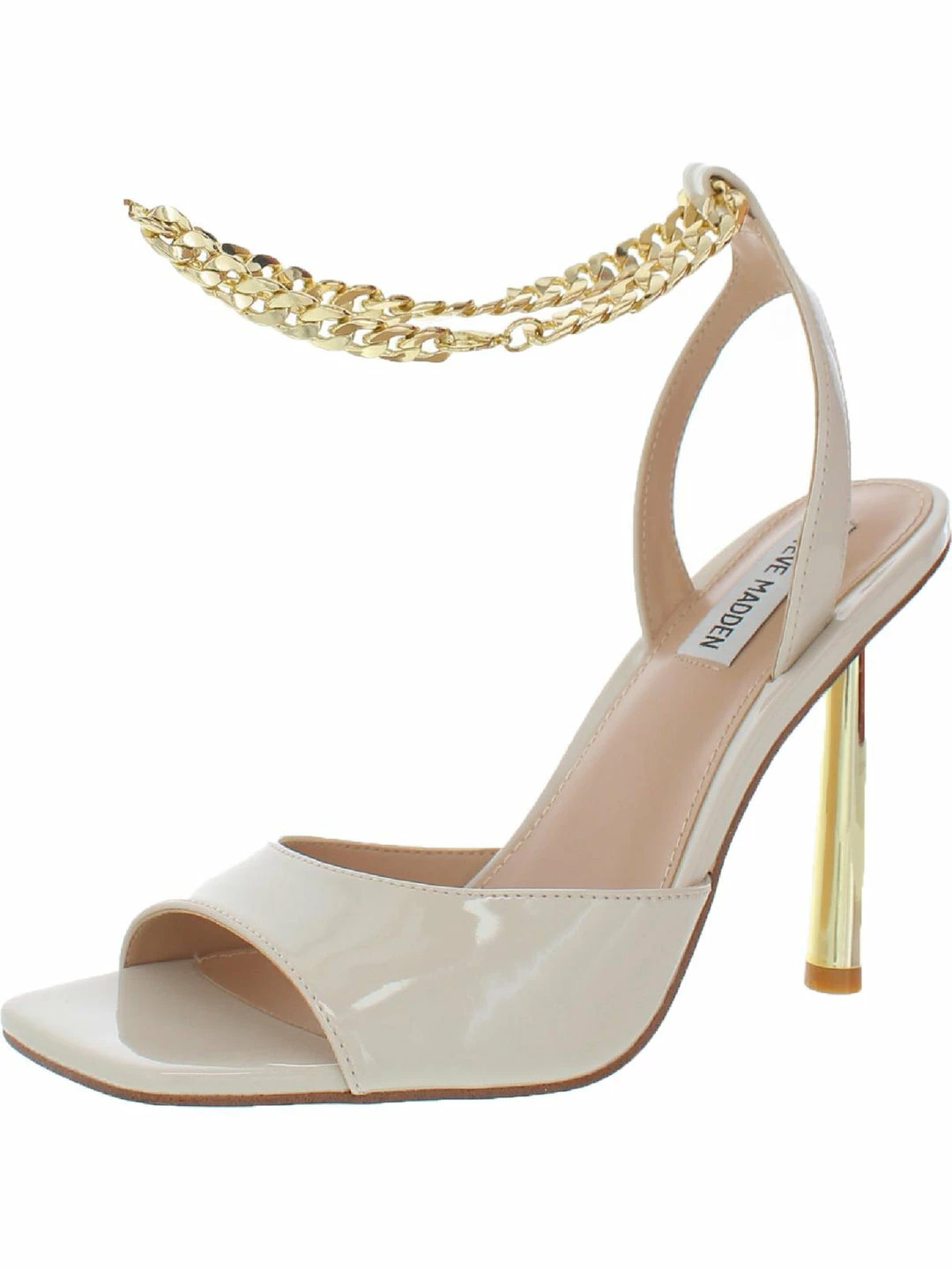 Brand new 💯 Steve Madden Buoyant 👩 Womens Patent Leather Chain 👗 Dress 🩴 Sandals 🔥