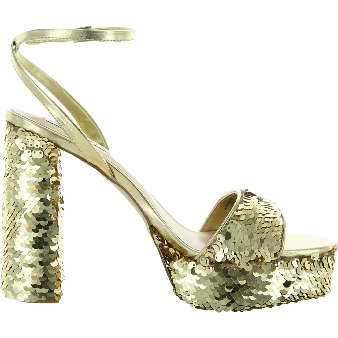 Promo ๐ Steve Madden Lessa S ๐ฉ Womens Sequined Ankle Strap Platform ๐ฉด Sandals ๐ - Image 4