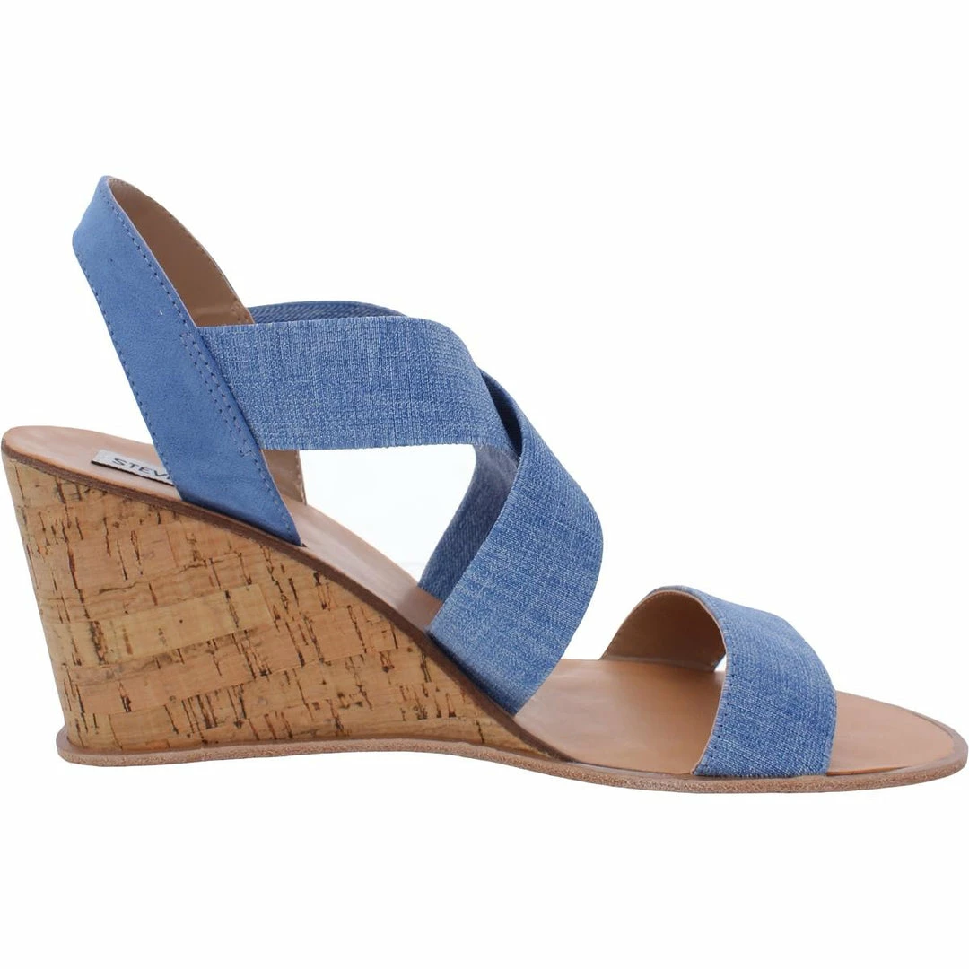 Flash Sale ⌛ Steve Madden Fetching 👩 Womens Leather Open Toe Wedge 🩴 Sandals 😉 - Image 2