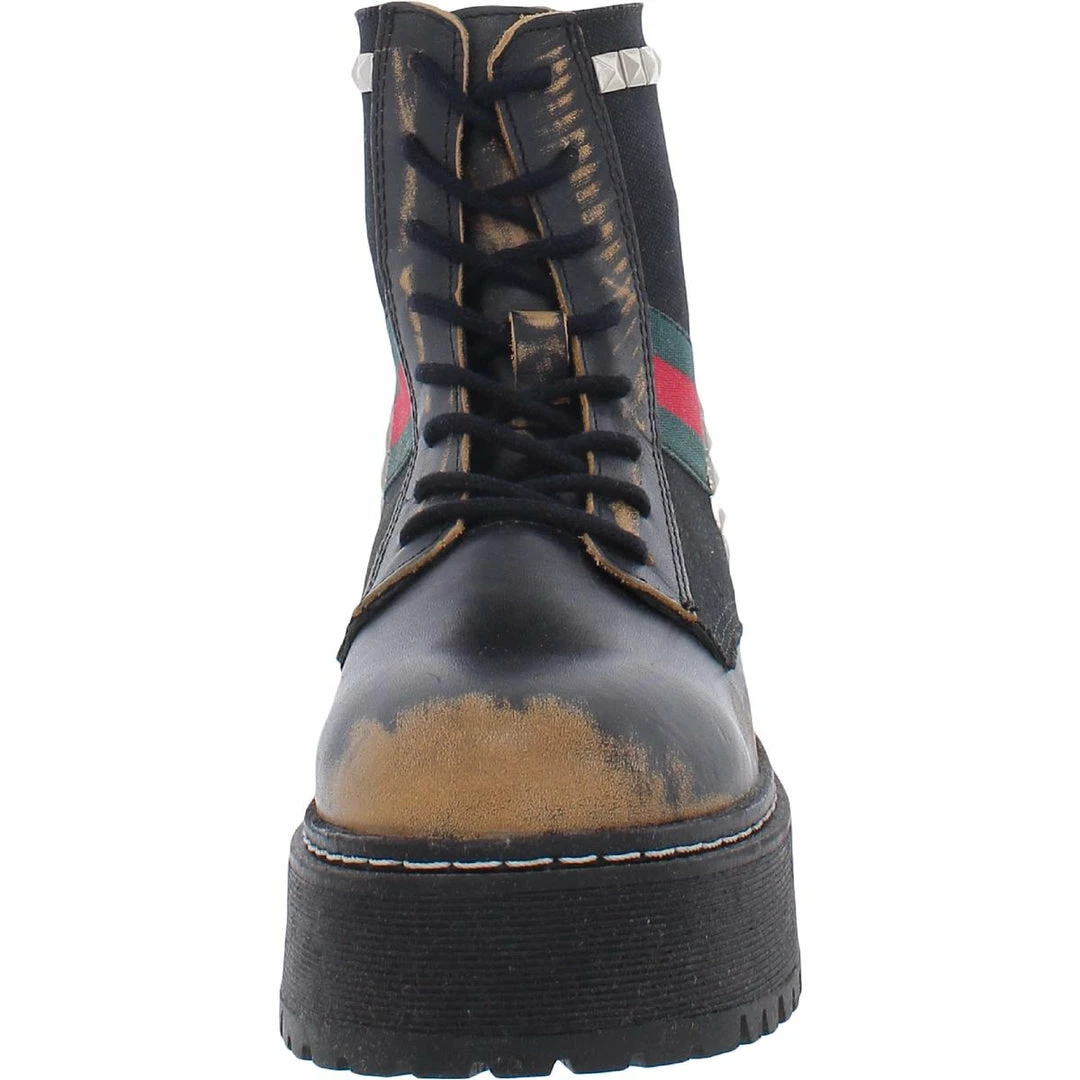 Promo โค๏ธ Steve Madden Burner ๐ฉ Womens Leather Mixed Media Combat & Lace-up ๐ฅพ Boots ๐คฉ - Image 2