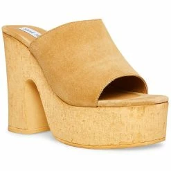 Discount 🌟 Steve Madden Mardi Platform 🩴 Sandals 👩 Womens Slip On Open Toe Platform 🩴 Sandals 🥰