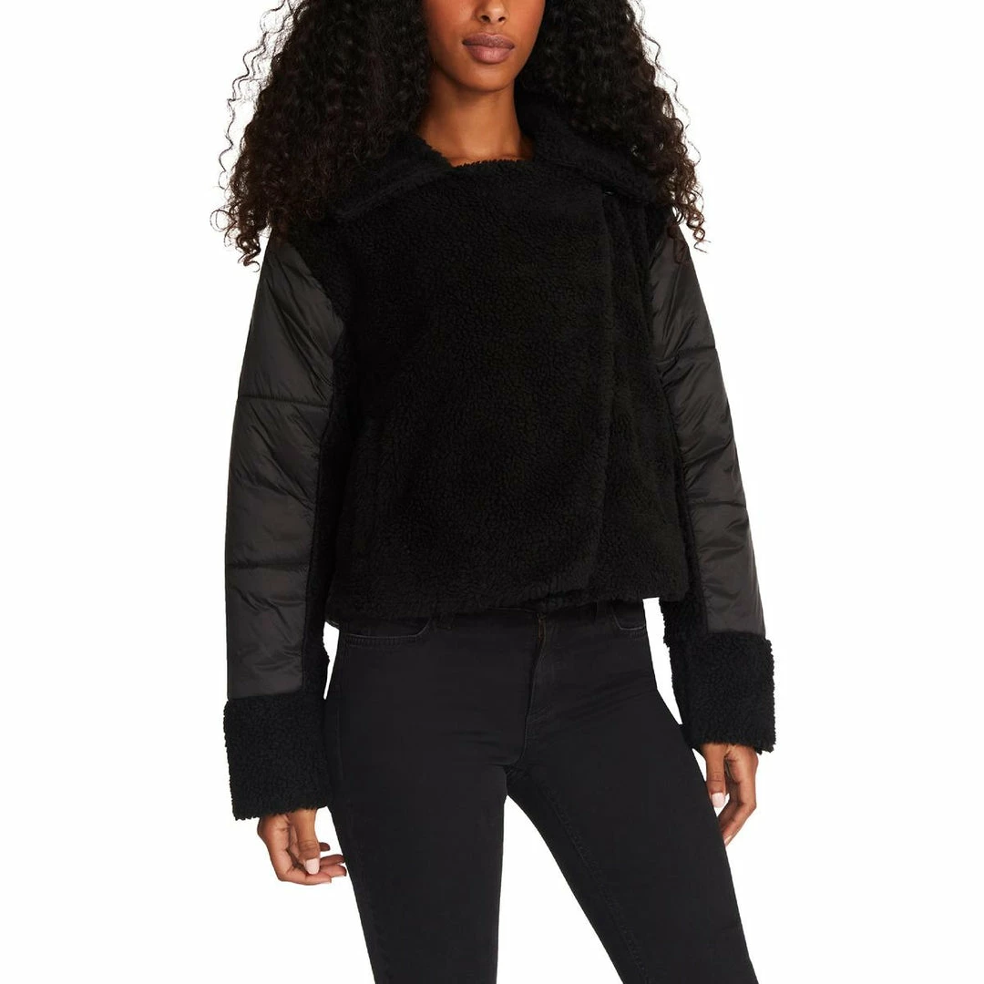 Hot Sale 😍 Steve Madden 👩 Womens Faux Fur Short Puffer Jacket 👍 - Image 4