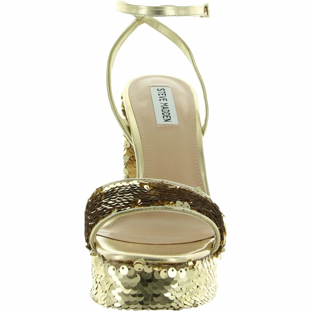Promo ๐ Steve Madden Lessa S ๐ฉ Womens Sequined Ankle Strap Platform ๐ฉด Sandals ๐ - Image 5