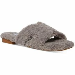 Flash Sale 😍 Steve Madden Seek 👩 Womens Faux Fur Square Toe Slide Slippers ❤️
