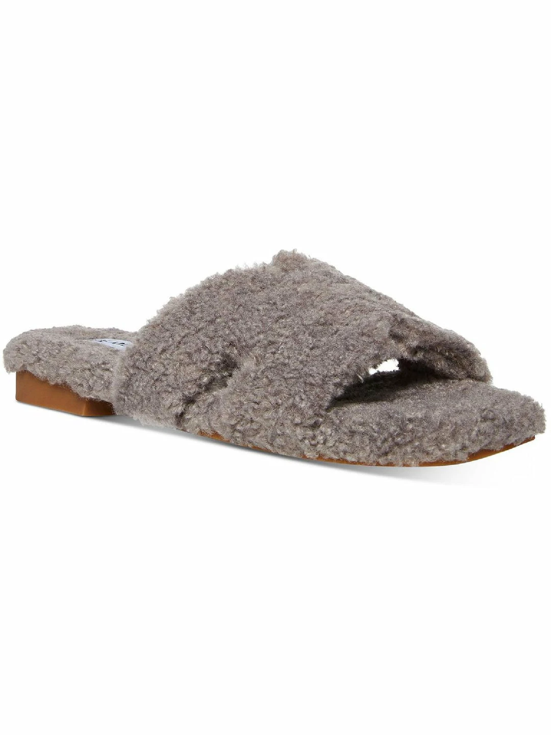 Flash Sale ๐ Steve Madden Seek ๐ฉ Womens Faux Fur Square Toe Slide Slippers โค๏ธ