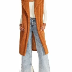 Cheap ❤️ Steve Madden 👩 Womens Faux Fur Duster Vest 👍