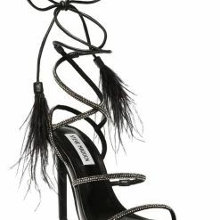 Best deal 💯 Steve Madden Upgrade 👩 Womens Faux Leather Ankle Tie Strappy 🩴 Sandals 🎉