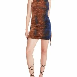 Hot Sale ๐ฏ Steve Madden ๐ฉ Womens Tie-Dye Ruched Bodycon ๐ Dress ๐