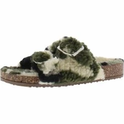 Best deal 🔔 Steve Madden Closer 👩 Womens Shearling Camouflage Footbed 🩴 Sandals 💯