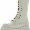 Cheapest 💯 Steve Madden Ebba 👩 Womens Leather Mid-Calf Combat & Lace-up 🥾 Boots 🎉