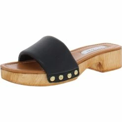 Cheap ❤️ Steve Madden Belong 👩 Womens Faux Leather Slip On Mule 🩴 Sandals 🔔