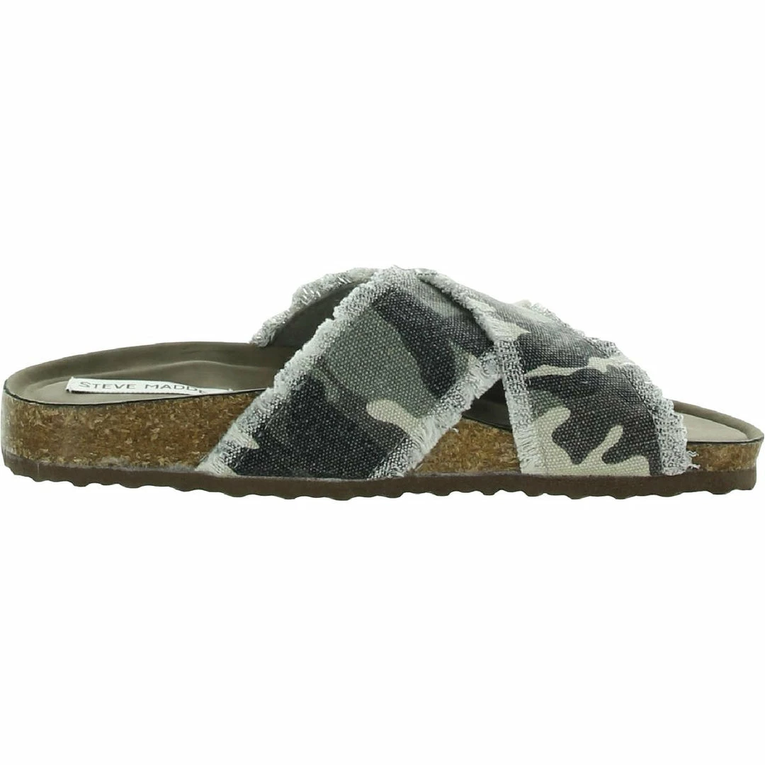 Discount 🎁 Steve Madden Bohemian 👩 Womens Canvas Camouflae Footbed 🩴 Sandals 😉 - Image 2