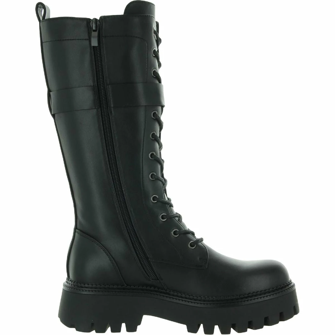 Outlet 💯 Steve Madden Barricade 👩 Womens Faux Leather Mid Calf Combat & Lace-up 🥾 Boots 🥰 - Image 2