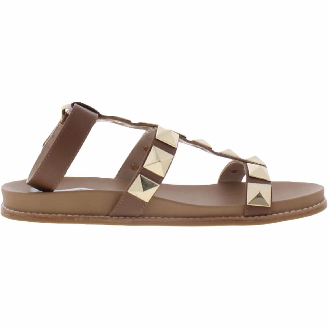 Best deal ✔️ Steve Madden Daft 👩 Womens Faux Leather Studded Flat 🩴 Sandals 🛒 - Image 2