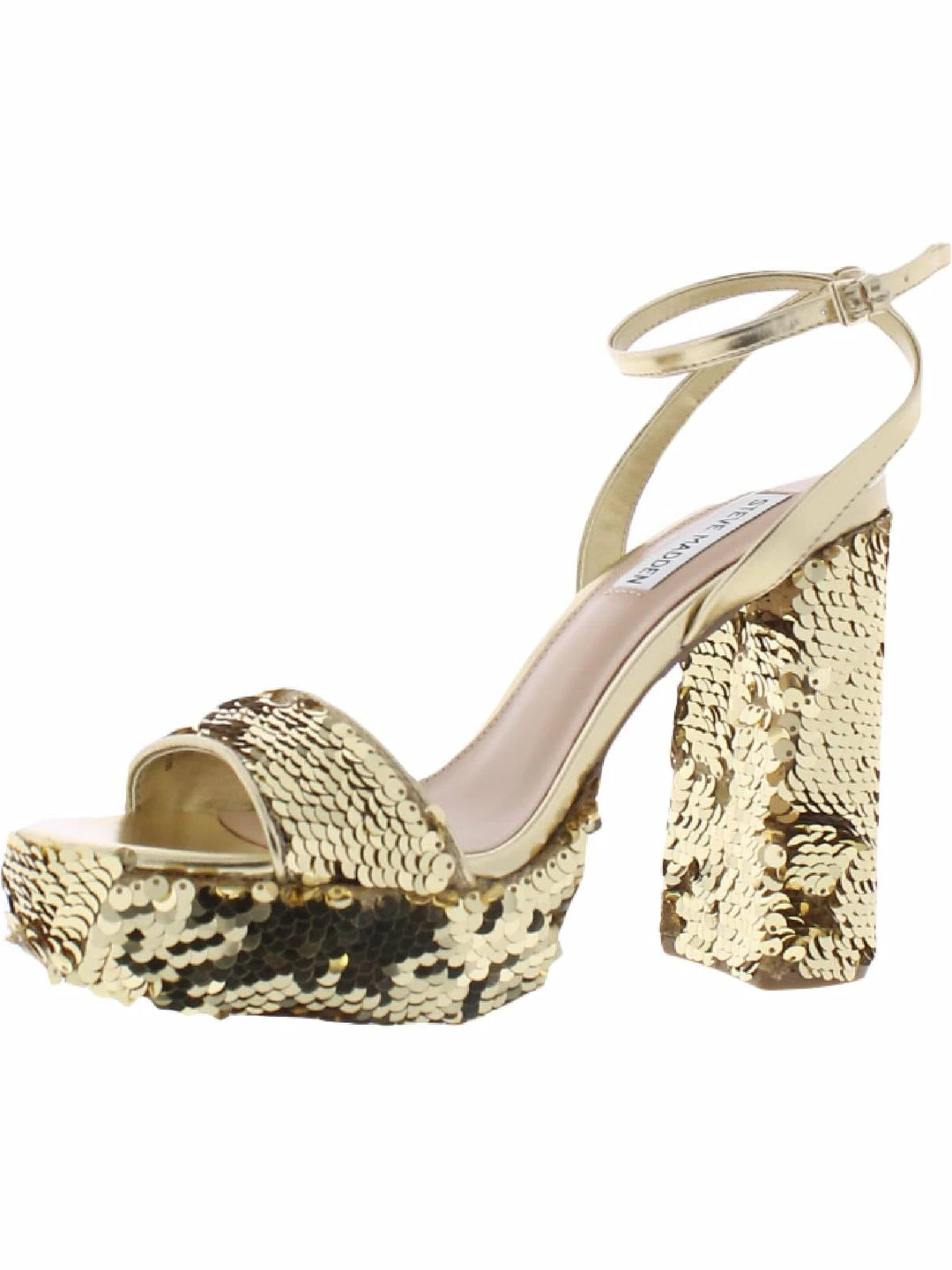 Promo ๐ Steve Madden Lessa S ๐ฉ Womens Sequined Ankle Strap Platform ๐ฉด Sandals ๐