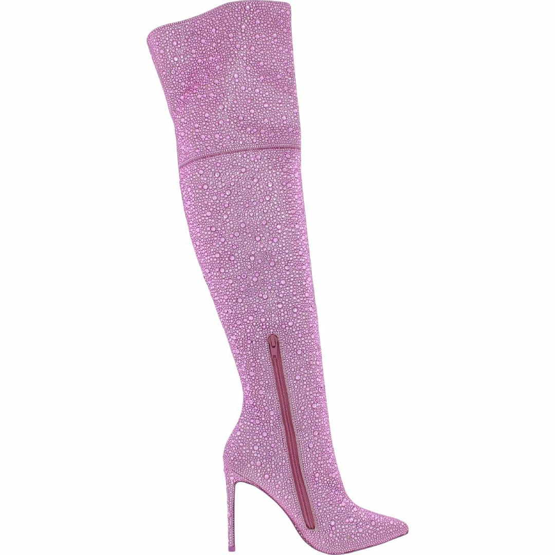 Cheap โจ Steve Madden Vivanne ๐ฉ Womens Rhinestone Pointed Toe Over-The-Knee ๐ฅพ Boots โ - Image 2