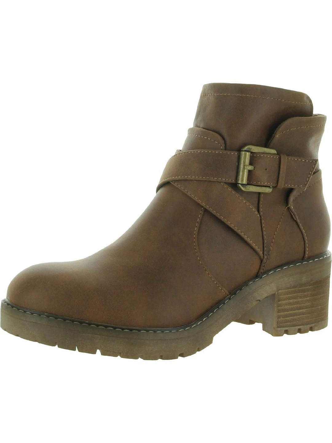 Deals ๐งจ Steve Madden Vanessah ๐ฉ Womens Leather Block Heel Ankle ๐ฅพ Boots ๐ฅ