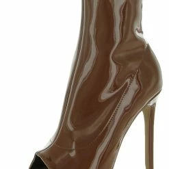 New 🛒 Steve Madden Elettra 👩 Womens Patent Open Toe Ankle 🥾 Boots 🎁