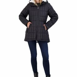 Best deal 🛒 Steve Madden 👩 Womens Faux Fur Hooded Glacier Shield 🧥 Coat 🎉
