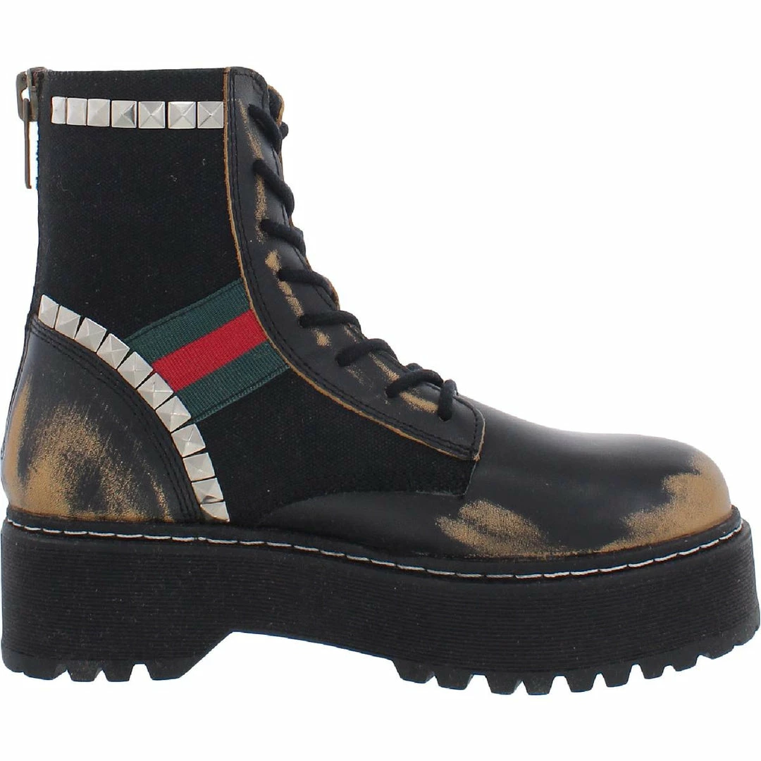 Promo โค๏ธ Steve Madden Burner ๐ฉ Womens Leather Mixed Media Combat & Lace-up ๐ฅพ Boots ๐คฉ - Image 3