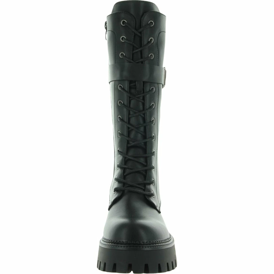 Outlet 💯 Steve Madden Barricade 👩 Womens Faux Leather Mid Calf Combat & Lace-up 🥾 Boots 🥰 - Image 3