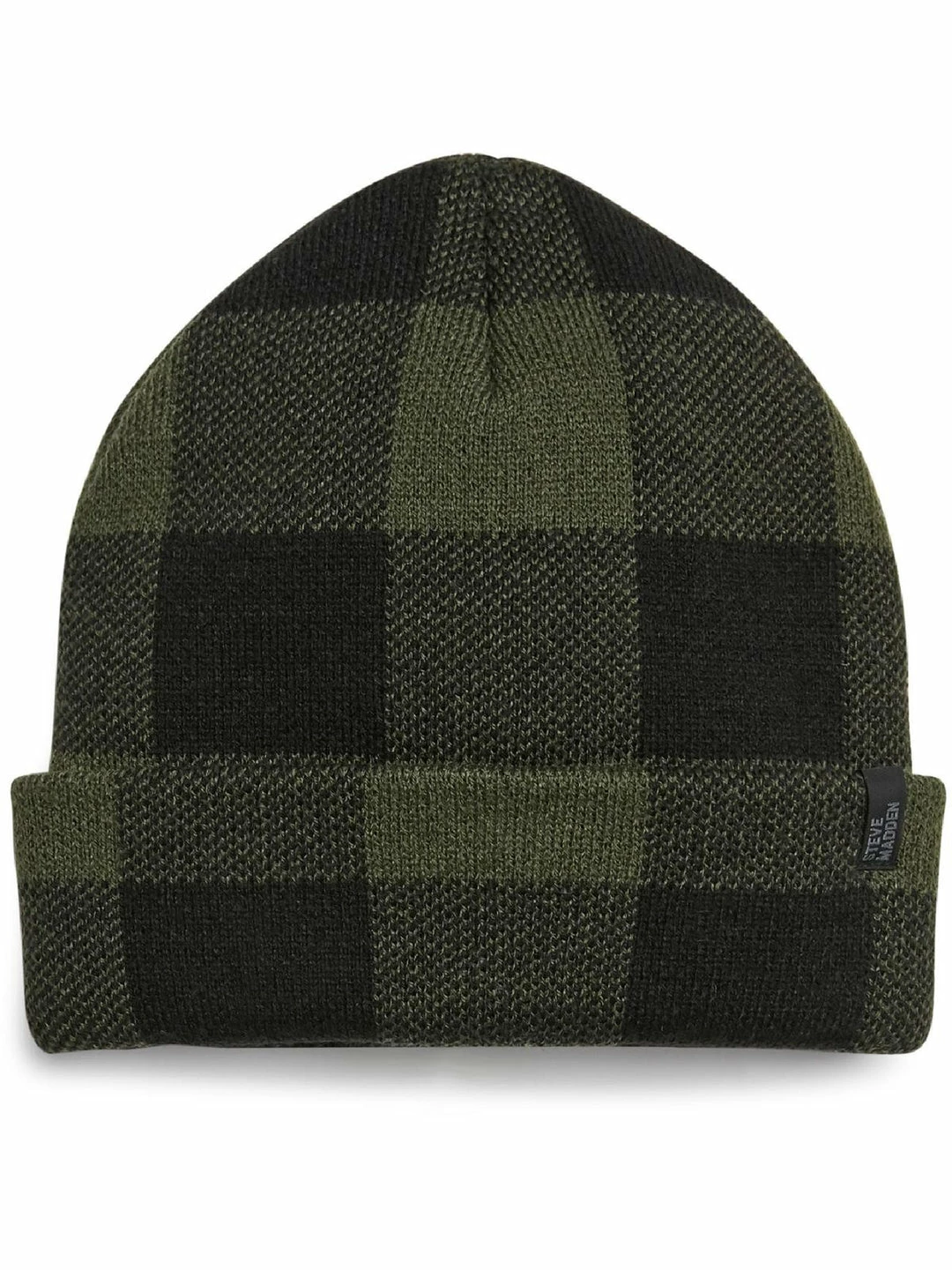 Budget 😍 Steve Madden Mens Check Print Fitted Beanie Hat ✨ - Image 2