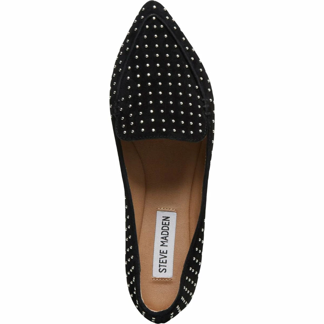 Flash Sale 🔥 Steve Madden Feather 👩 Womens Faux Leather Pointed Toe Smoking Loafers ⌛ - Image 3