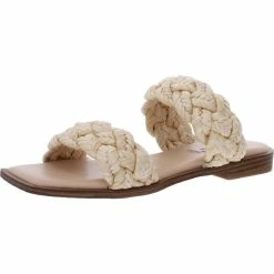 Flash Sale ⭐ Steve Madden Spain 👩 Womens Raffia Slip On Slide 🩴 Sandals 🛒