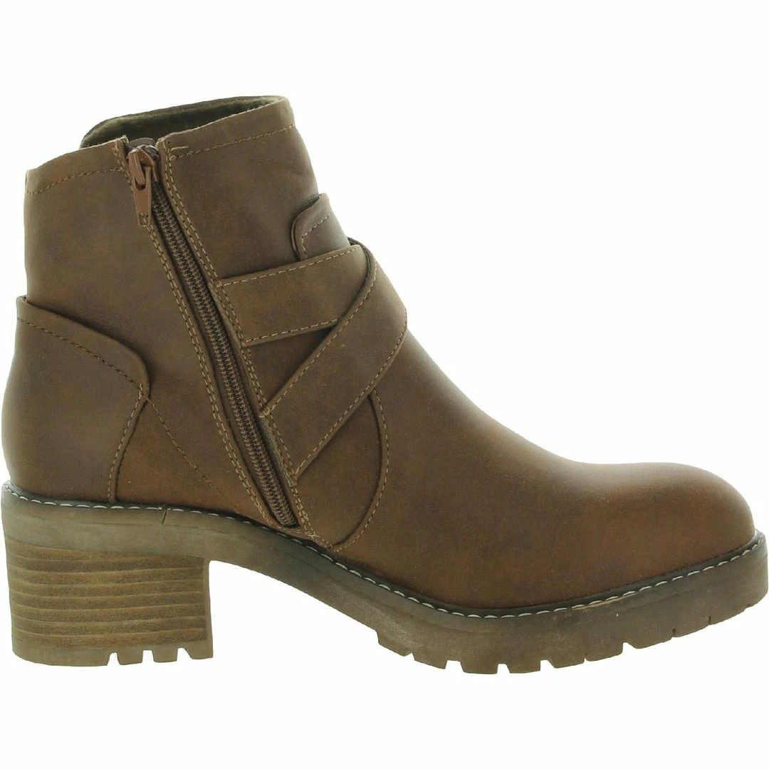 Deals ๐งจ Steve Madden Vanessah ๐ฉ Womens Leather Block Heel Ankle ๐ฅพ Boots ๐ฅ - Image 2