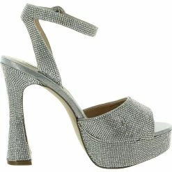 Cheap 🛒 Steve Madden Chaka 👩 Womens Rhinestone Ankle Strap Platform 🩴 Sandals 🧨