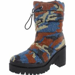 Best Pirce ✨ Steve Madden Pheonix 👩 Womens Rhinestone Platform Ankle 🥾 Boots 🎉