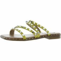 Top 10 🎁 Steve Madden Skyler 👩 Womens Square Toe Slip On Flat 🩴 Sandals 🧨