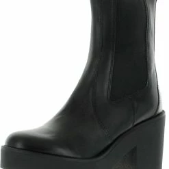 Deals 🥰 Steve Madden Andara 👩 Womens Leather Slip On Chelsea 🥾 Boots 😉